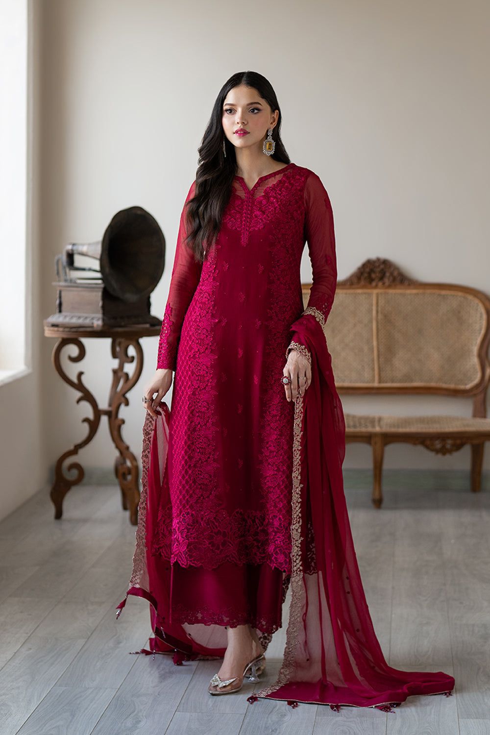 Presenting Azure Chiffon Embroidered Unstitched Collection