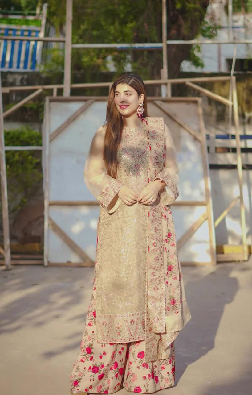 Presenting The Most Hit Brand Aneelas Hit Code Article 3pc Unstitched Organza Suit