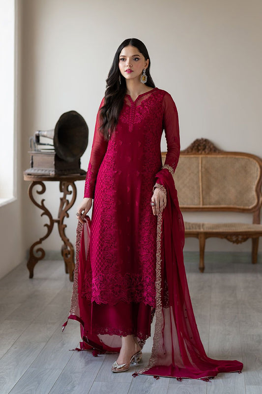 Presenting  Azure Chiffon Embroidered Unstitched Collection