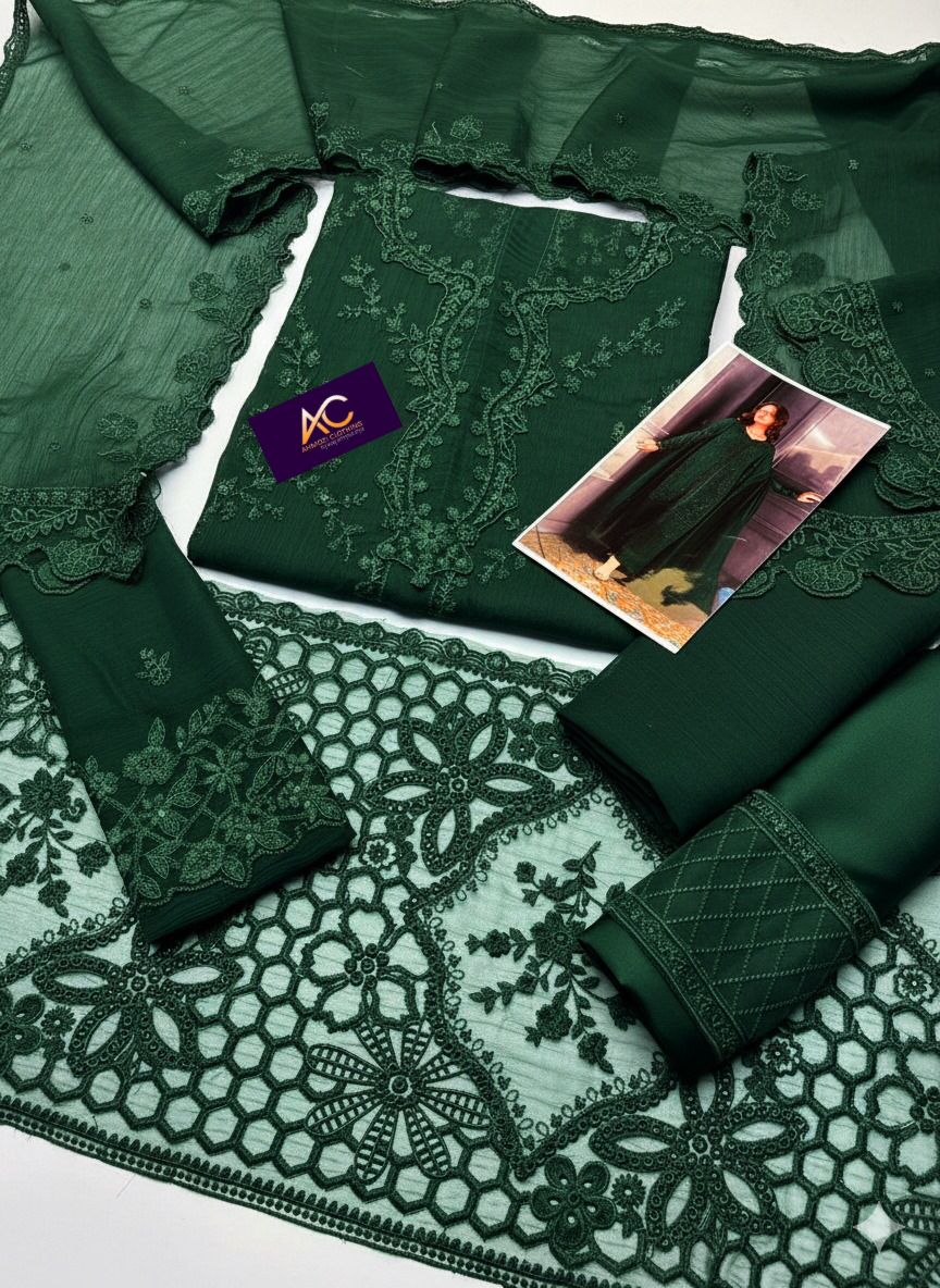 BRAND:AZURE CHIFFON(3PEC-UNSTICHED)